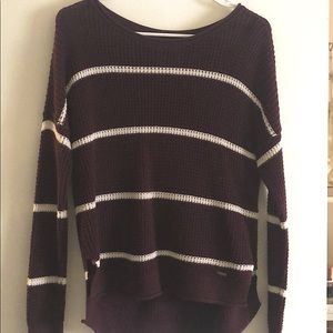 striped maroon sweater